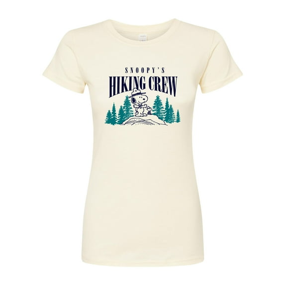 Peanuts - Snoopy Hiking Crew - Juniors Fitted Graphic T-Shirt