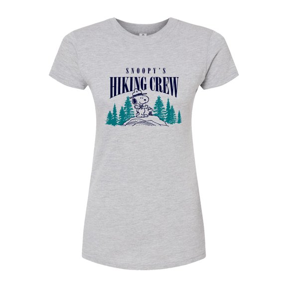 Peanuts - Snoopy Hiking Crew - Juniors Fitted Graphic T-Shirt
