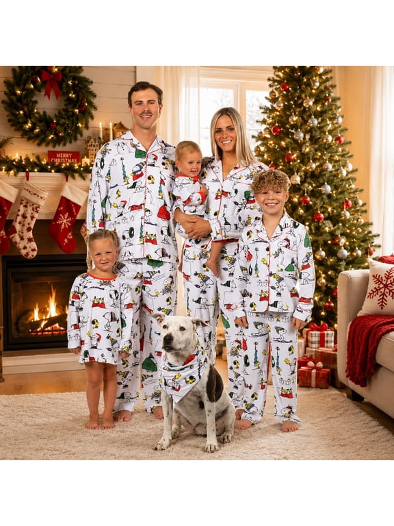 Snoopy Infant Unisex Matching Family Pajamas, 1-Piece, Sizes 9M-18M