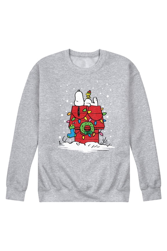 - Snoopy Holiday House - Men's Crew Neck Fleece Pullover