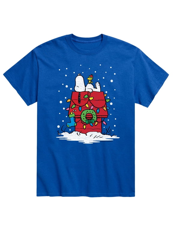 - Snoopy Holiday House Men's Short Sleeve Graphic T-Shirt
