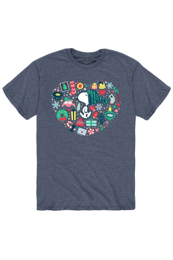 - Snoopy Holiday Icons Heart - Men's Short Sleeve Graphic T-Shirt