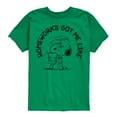 thumbnail image 1 of Peanuts - Snoopy Homeworks Got Me Like - Toddler And Youth Short Sleeve T-Shirt, 1 of 6