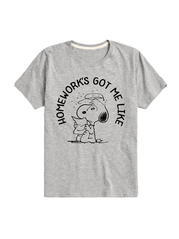 - Snoopy Homeworks Got Me Like Boys' Short Sleeve Graphic T-Shirt