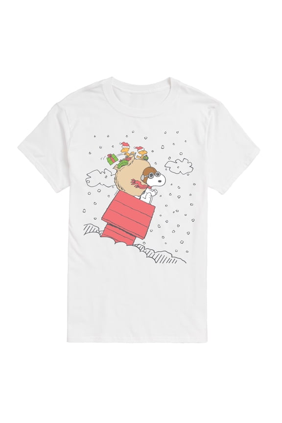 - Snoopy House Sled - Men's Short Sleeve Graphic T-Shirt
