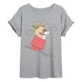 thumbnail image 1 of Peanuts - Snoopy House Sled Oversized - Womens Oversized Graphic T-Shirt, 1 of 5