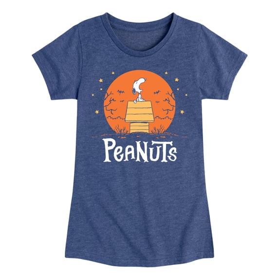 Peanuts - Snoopy Howling - Youth Girls Fitted Short Sleeve T-Shirt