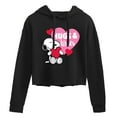thumbnail image 1 of Peanuts - Snoopy Hugs And Kisses - Juniors Cropped Pullover Hoodie, 1 of 6