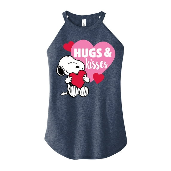 Peanuts - Snoopy Hugs And Kisses - Juniors High Neck Tank Top