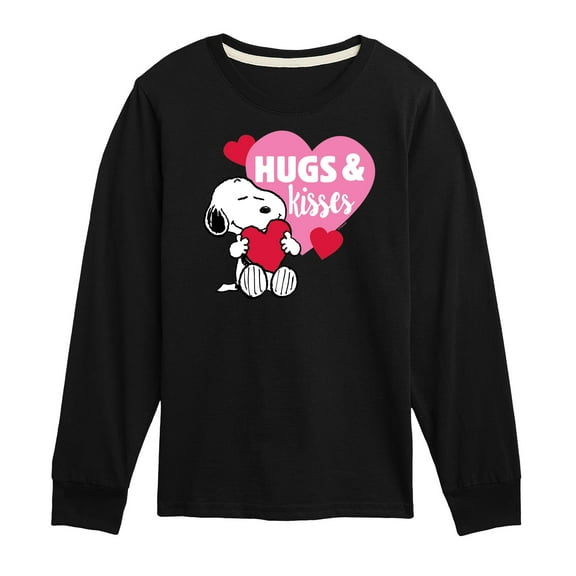 Peanuts - Snoopy Hugs And Kisses  - Toddler And Youth Long Sleeve Graphic T-Shirt