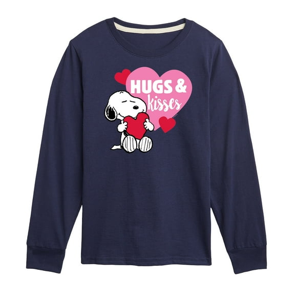 Peanuts - Snoopy Hugs And Kisses - Toddler And Youth Long Sleeve Graphic T-Shirt