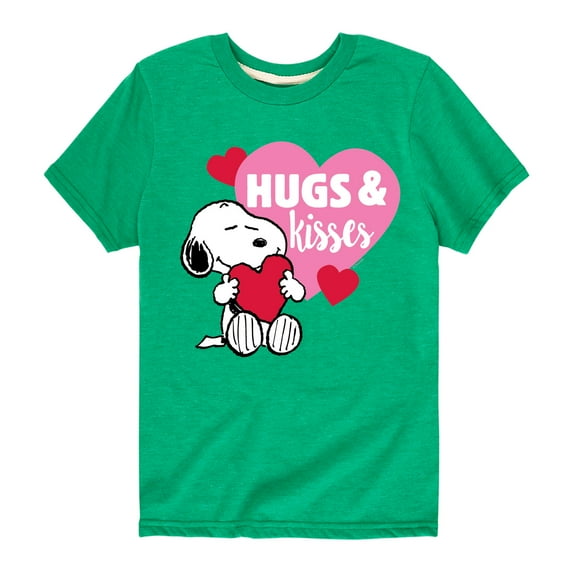 Peanuts - Snoopy Hugs And Kisses - Toddler And Youth Short Sleeve Graphic T-Shirt