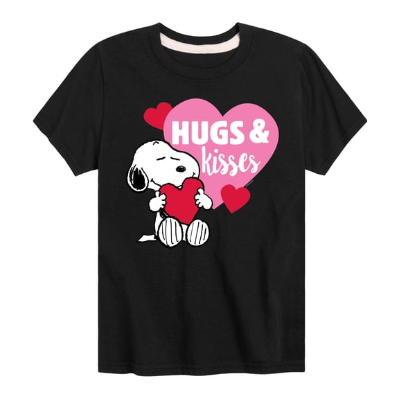 Peanuts - Snoopy Hugs And Kisses  - Toddler And Youth Short Sleeve Graphic T-Shirt