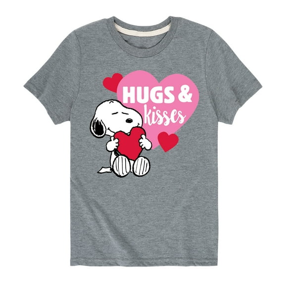 Peanuts - Snoopy Hugs And Kisses  - Toddler And Youth Short Sleeve Graphic T-Shirt