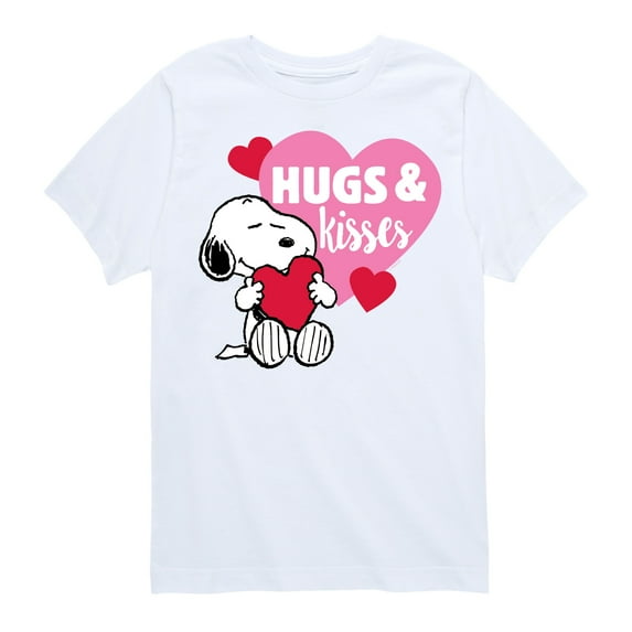 Peanuts - Snoopy Hugs And Kisses - Toddler And Youth Short Sleeve Graphic T-Shirt
