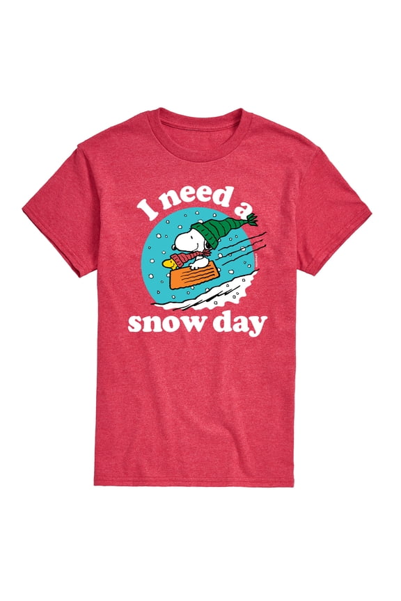 - Snoopy I Need A Snow Day - Men's Short Sleeve Graphic T-Shirt