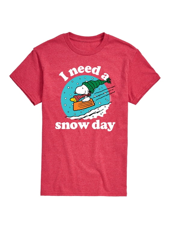 - Snoopy I Need A Snow Day Men's Short Sleeve Graphic T-Shirt