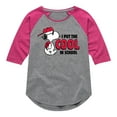 thumbnail image 1 of Peanuts - Snoopy - I Put the Cool in School - Toddler & Youth Girls Raglan Graphic T-Shirt, 1 of 5