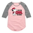 thumbnail image 1 of Peanuts - Snoopy - I Put the Cool in School - Toddler & Youth Girls Raglan Graphic T-Shirt, 1 of 6