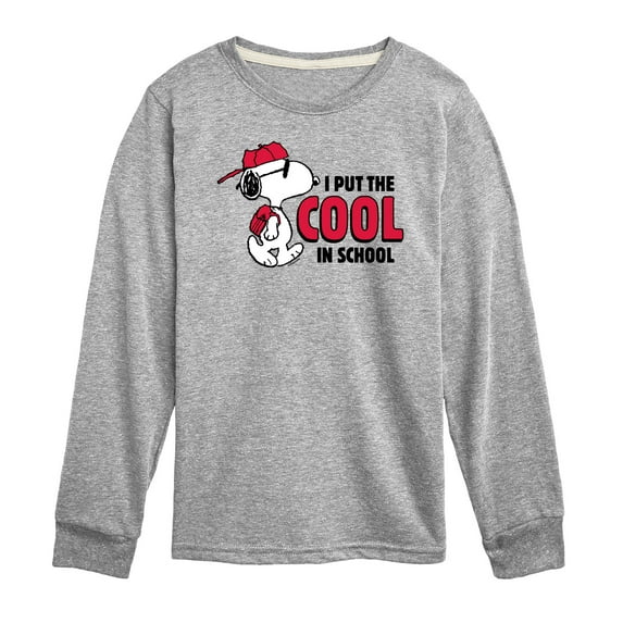 Peanuts - Snoopy - I Put the Cool in School - Toddler & Youth Long Sleeve Graphic T-Shirt