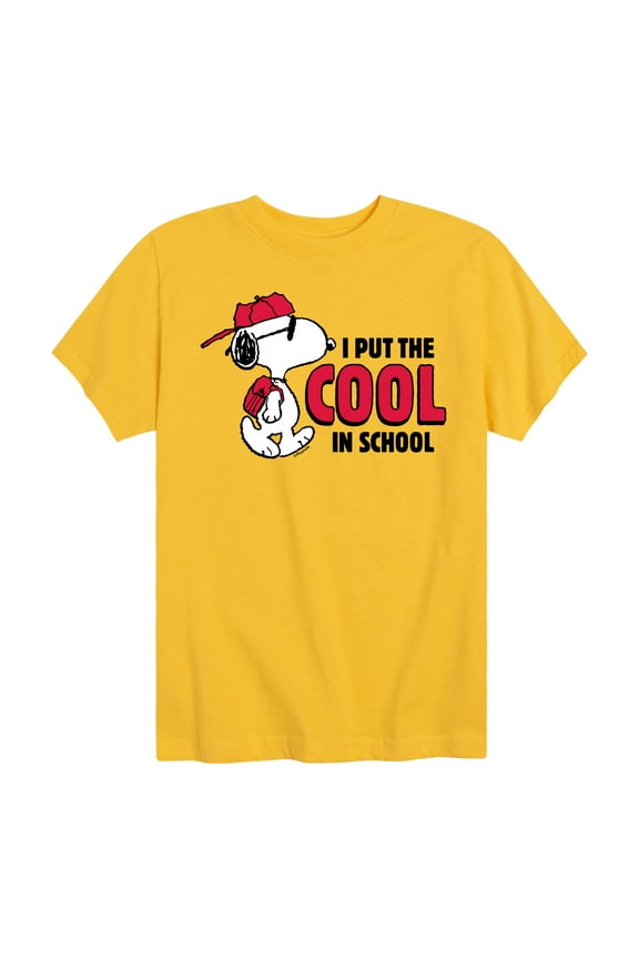 - Snoopy - I Put the Cool in School - Toddler & Youth Short Sleeve Graphic T-Shirt