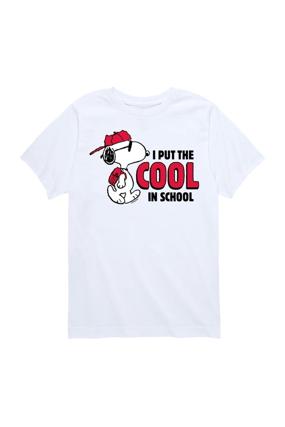 - Snoopy - I Put the Cool in School - Toddler & Youth Short Sleeve Graphic T-Shirt