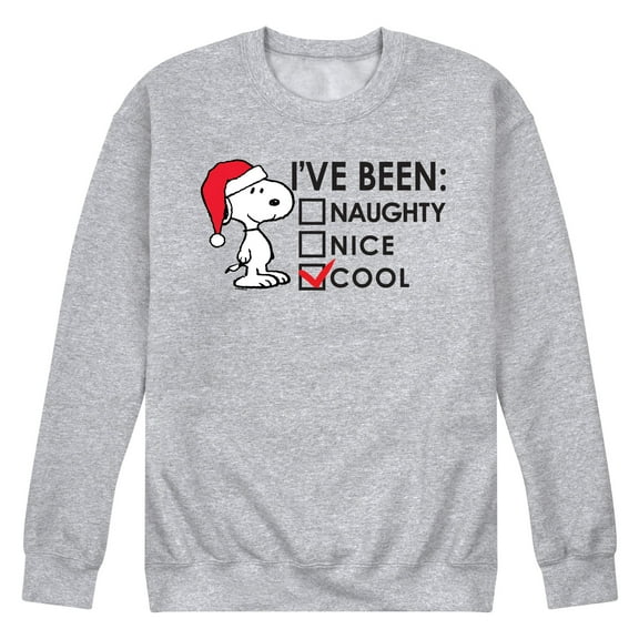 Peanuts - Snoopy I've Been Cool Check Box - Men's Crew Neck Fleece Pullover