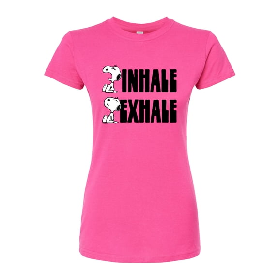 Peanuts - Snoopy Inhale Exhale - Juniors Fitted Graphic T-Shirt
