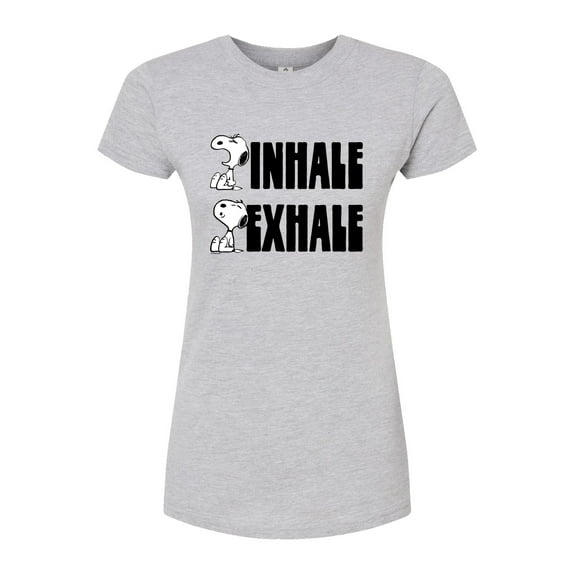 Peanuts - Snoopy Inhale Exhale - Juniors Fitted Graphic T-Shirt