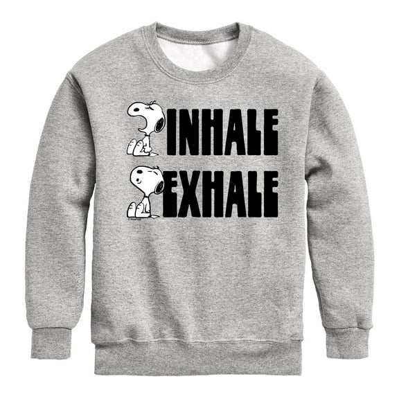 Peanuts - Snoopy Inhale Exhale - Toddler & Youth Crewneck Fleece Sweatshirt