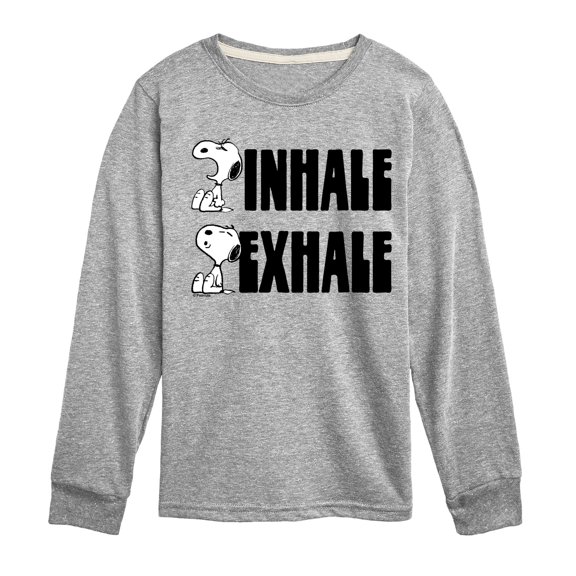 Peanuts - Snoopy Inhale Exhale - Toddler & Youth Long Sleeve Graphic T-Shirt