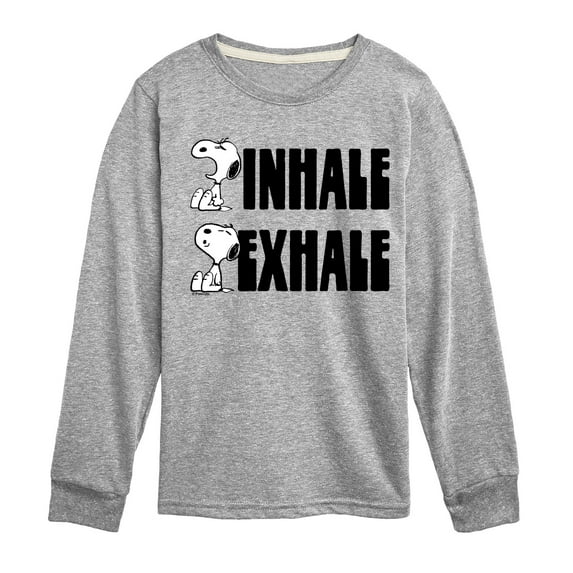 Peanuts - Snoopy Inhale Exhale - Toddler & Youth Long Sleeve Graphic T-Shirt
