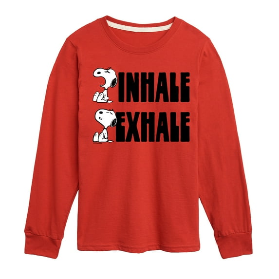 Peanuts - Snoopy Inhale Exhale - Toddler & Youth Long Sleeve Graphic T-Shirt