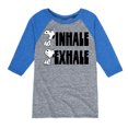 thumbnail image 1 of Peanuts - Snoopy Inhale Exhale - Toddler & Youth Raglan Graphic T-Shirt, 1 of 5