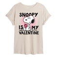 thumbnail image 1 of Peanuts - Snoopy Is My Valentine - Juniors Oversized Graphic T-Shirt, 1 of 5