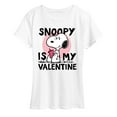 thumbnail image 1 of Peanuts - Snoopy Is My Valentine - Women's Short Sleeve Graphic T-Shirt, 1 of 5
