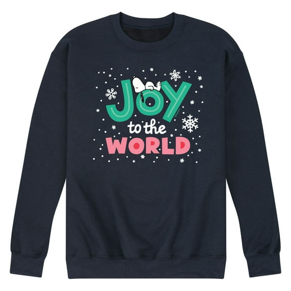 Peanuts - Snoopy Joy To The World - Men's Crew Neck Fleece Pullover