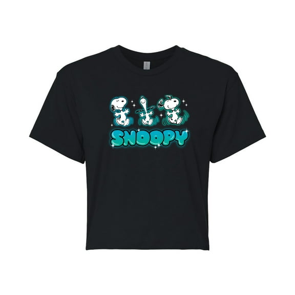 Peanuts - Snoopy - Juniors Cropped Cotton Blend T-Shirt