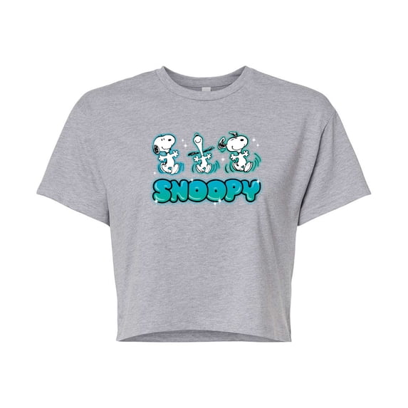 Peanuts - Snoopy - Juniors Cropped Cotton Blend T-Shirt