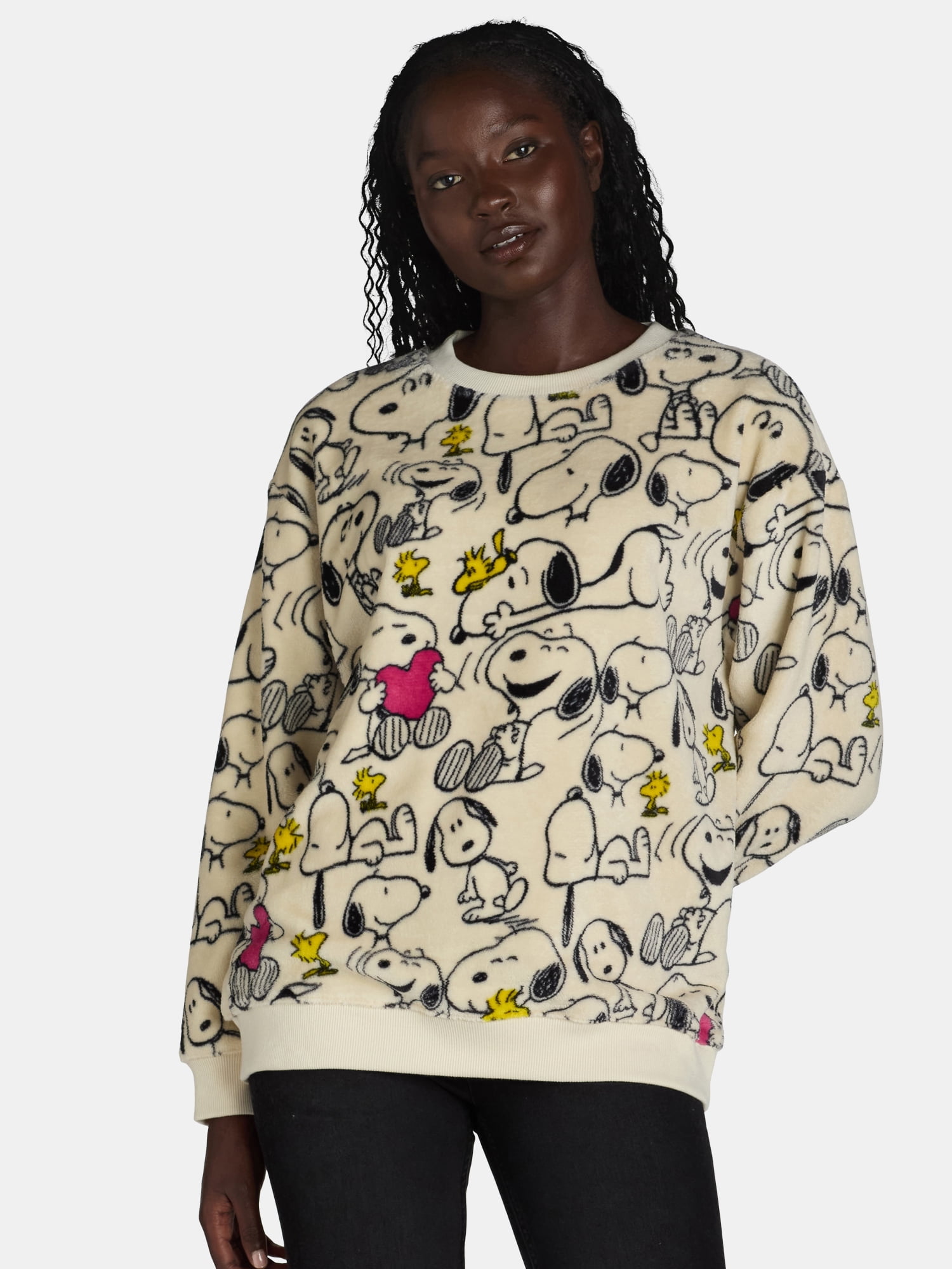 Snoopy Women's Graphic Plush Sweatshirt Gift Box, Sizes XXSXXL