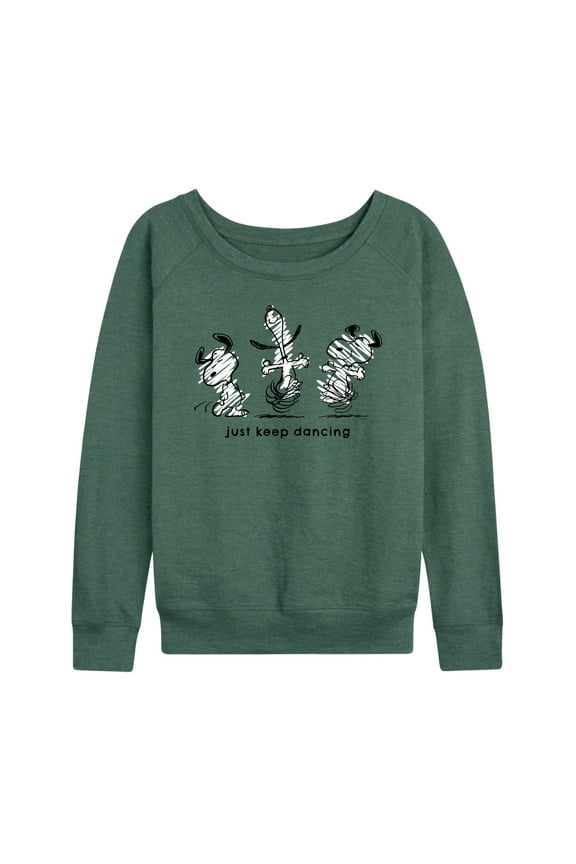 - Snoopy Just Keep Dancing - Women's Lightweight French Terry Long Sleeve Shirt