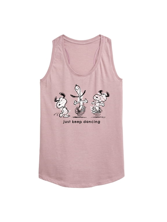 - Snoopy Just Keep Dancing Women's Graphic Racerback Tank