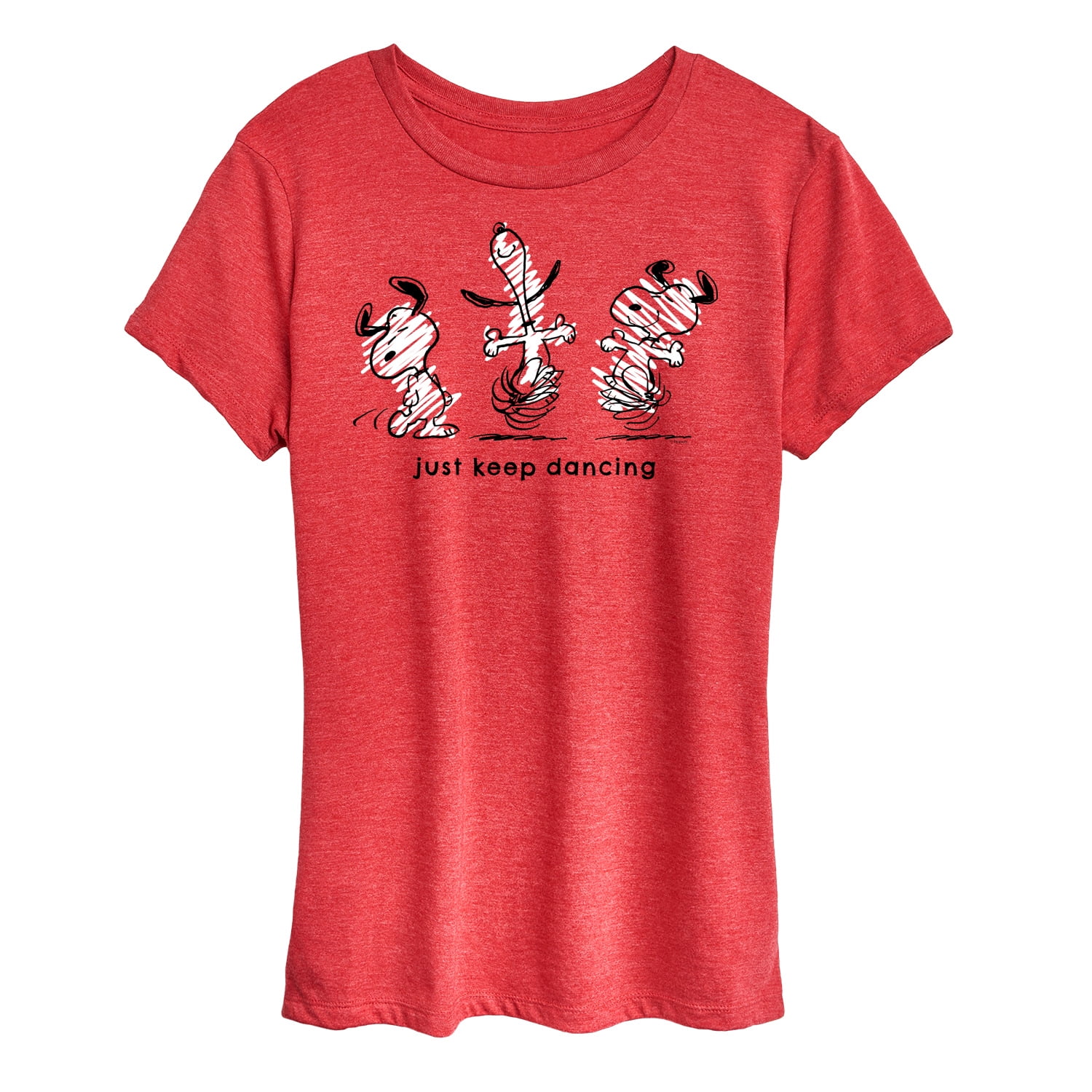 Peanuts Keep - Just Short T-Shirt Women\'s Sleeve Dancing - Graphic Snoopy