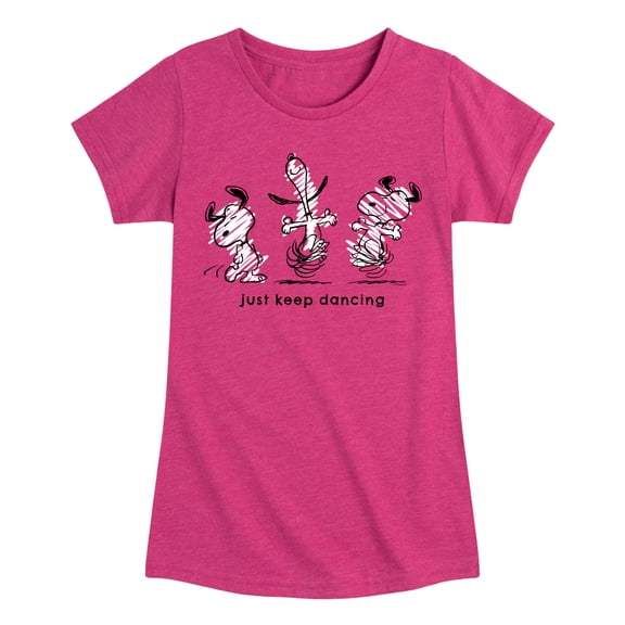 Peanuts - Snoopy Just Keep Dancing - Youth Girls Short Sleeve Tee