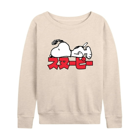 Peanuts - Snoopy Kanji - Women's Lightweight French Terry Long Sleeve Shirt