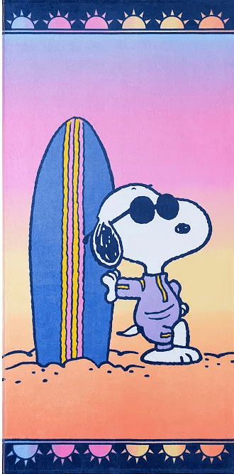 Peanuts Snoopy Kids Beach Towel, cotton, 0.2"H x 28"W x 58"L