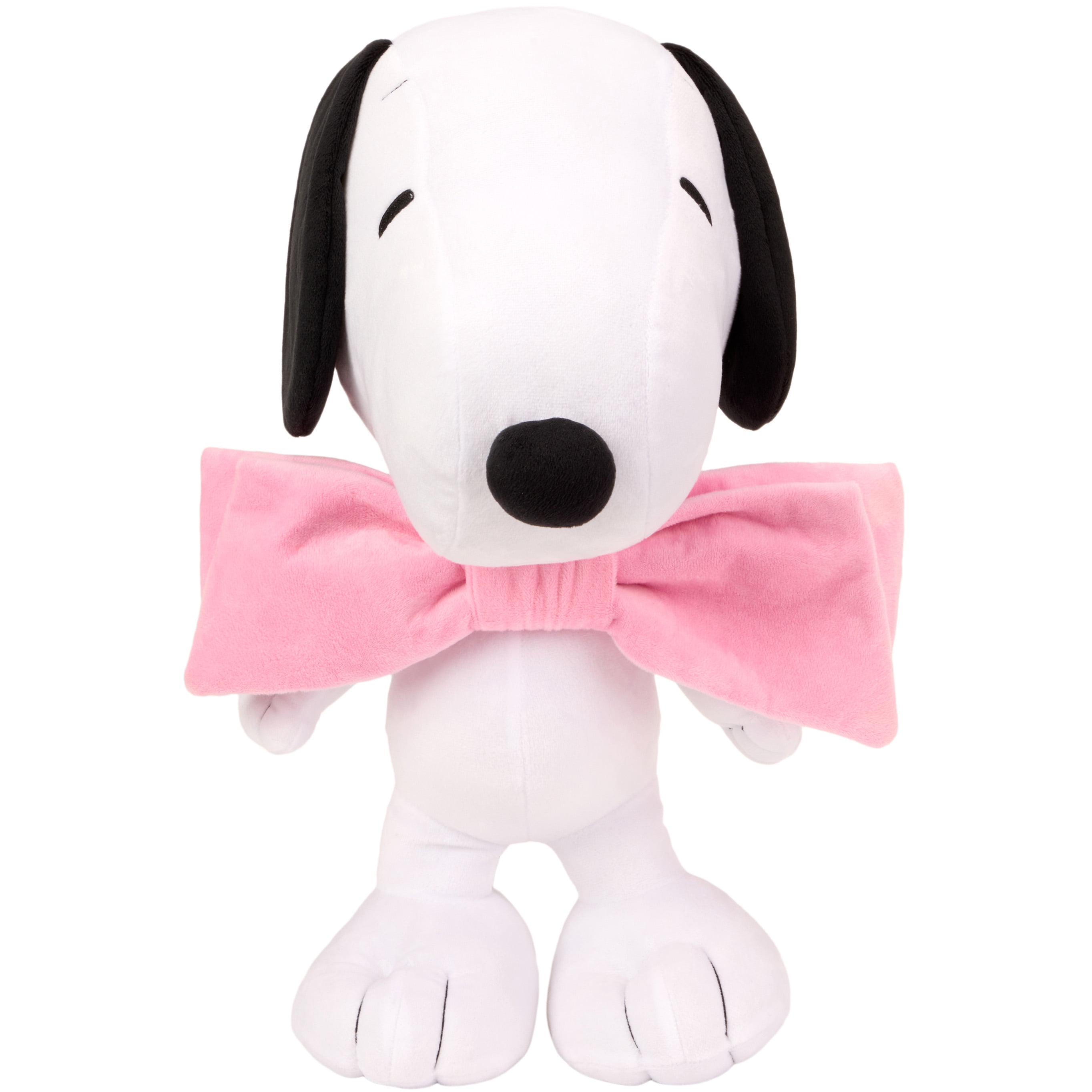 Peanuts Snoopy Kids Pink Bow Bedding Plush Cuddle and Decorative Pillow Buddy, Sanrio