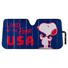 Peanuts Snoopy Land of The Free USA Windshield Car Visor Sunshade