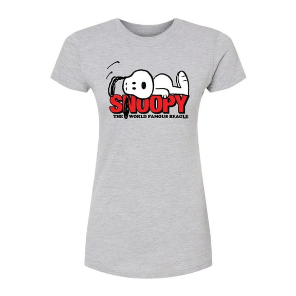 Peanuts - Snoopy Laying - Juniors Fitted Graphic T-Shirt