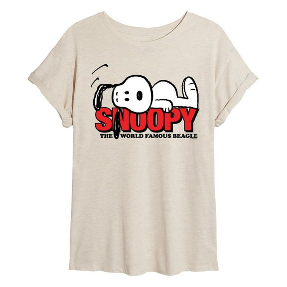 Peanuts - Snoopy Laying - Women's Oversized Graphic T-Shirt